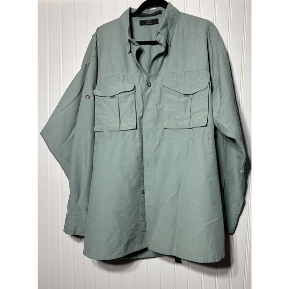 Orvis Shirt Adult XXL Outdoor Men’s Button Down Long Sleeve Green - Picture 3 of 8